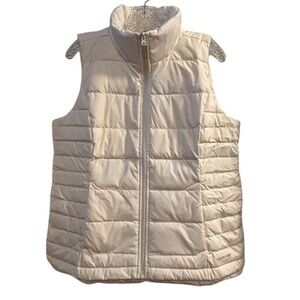 Lands' End Women's Ivory Down Puffer Vest Winter Casual M